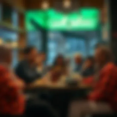 Community Vibes During Suhoor A group of friends enjoying Suhoor together in a local eatery