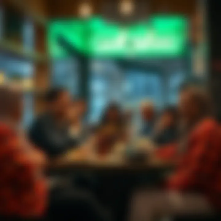 Community Vibes During Suhoor A group of friends enjoying Suhoor together in a local eatery