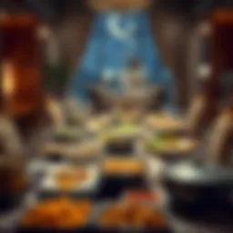 A beautifully arranged Suhoor table showcasing traditional dishes