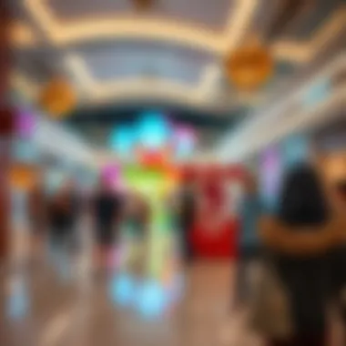 Visitors enjoying leisure activities at the mall's entertainment zone