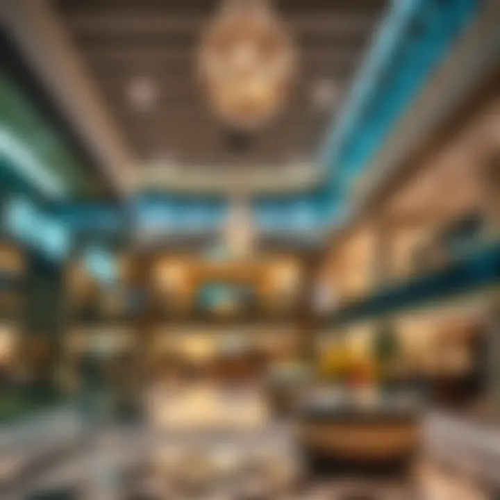 Interior shot highlighting luxury retail spaces within the mall