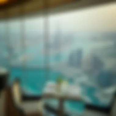 Spectacular view from Ain Dubai Restaurant overlooking the city