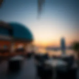 Dazzling view of Ain Dubai Restaurant at sunset