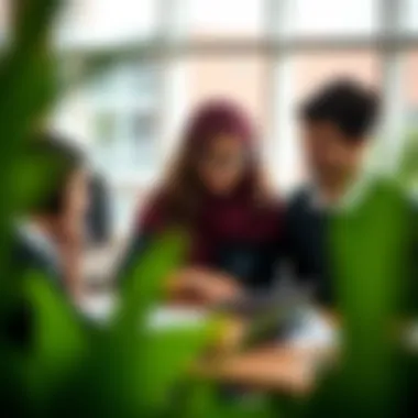 Students engaged in collaborative learning activities