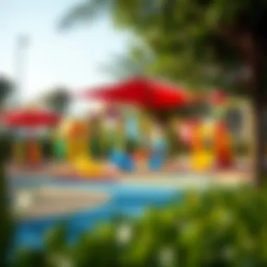 Colorful playground facilities designed for children within Al Montazah Parks