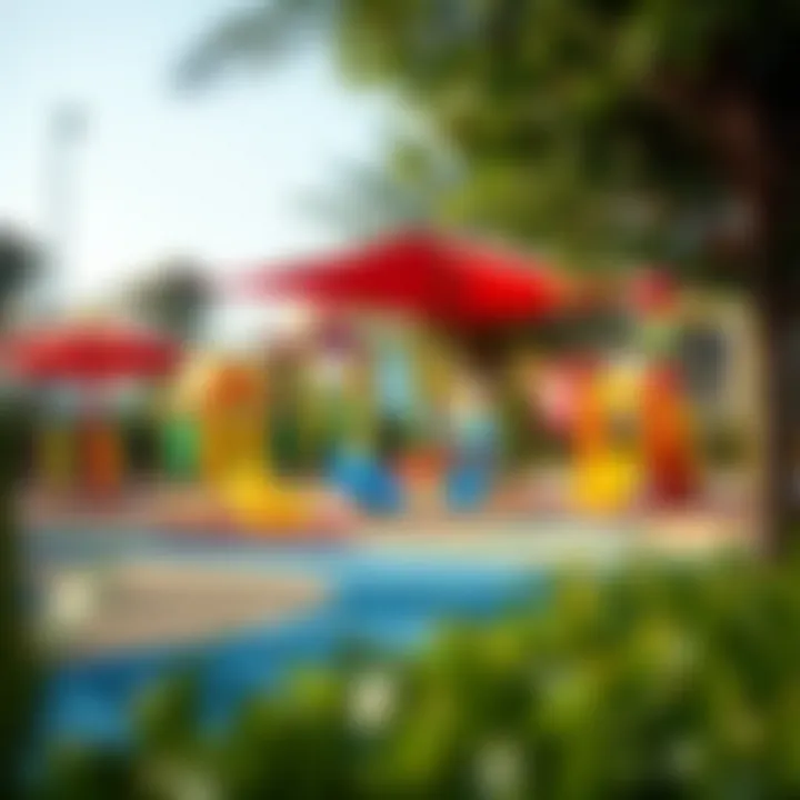 Colorful playground facilities designed for children within Al Montazah Parks