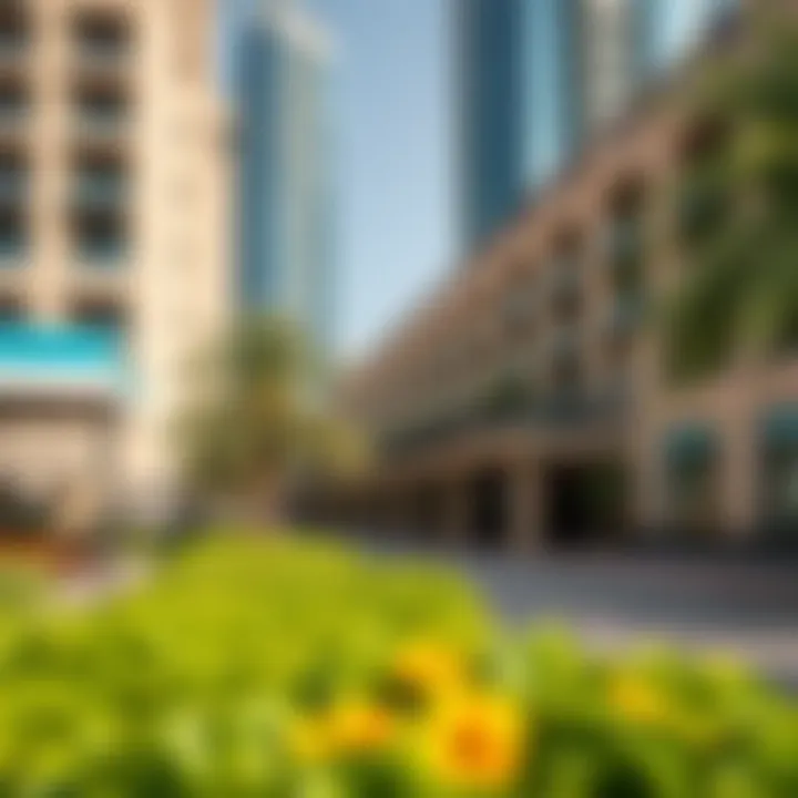 Vibrant amenities and greenery lining Al Safa Street