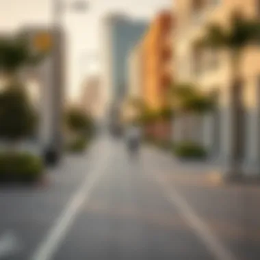 Safe pedestrian pathways and urban design elements on Al Safa Street