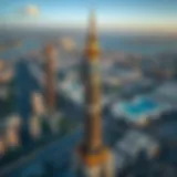 Aerial Brilliance of Al Sondos Tower Aerial view showcasing the architectural brilliance of Al Sondos Tower amidst the Dubai skyline