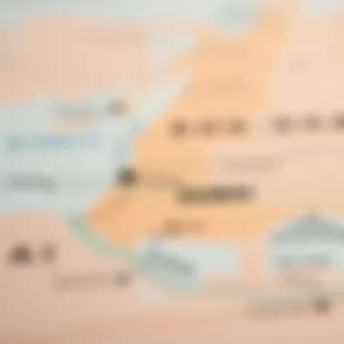 Map highlighting the route between Dubai and Abu Dhabi