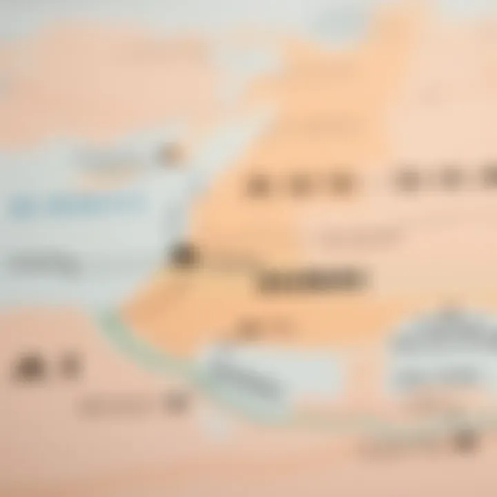 Map highlighting the route between Dubai and Abu Dhabi