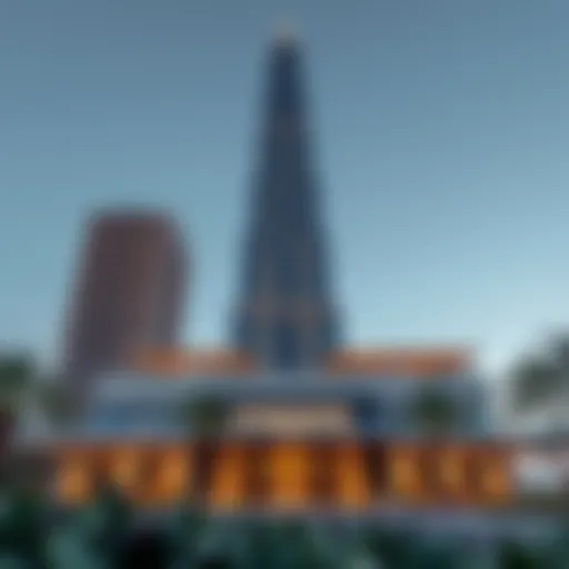 Stunning exterior view of Anwa Tower showcasing its architectural elegance