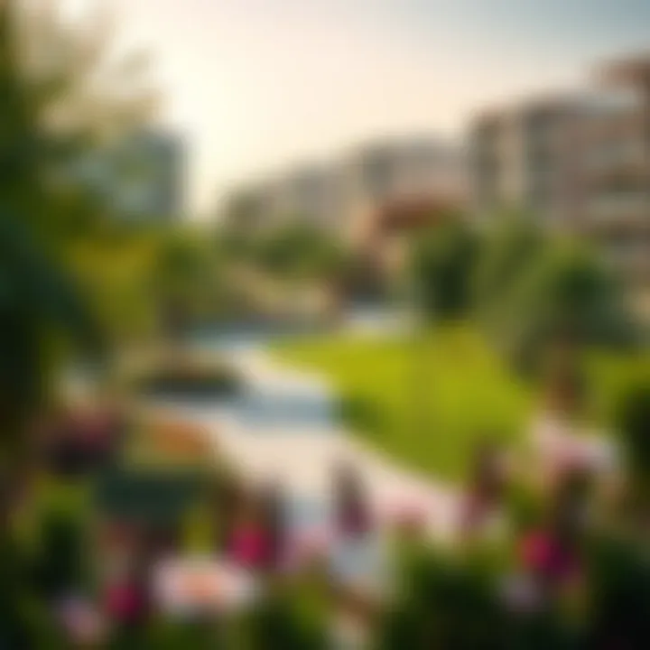 Green spaces and recreational areas surrounding Art 9 promoting a healthy lifestyle