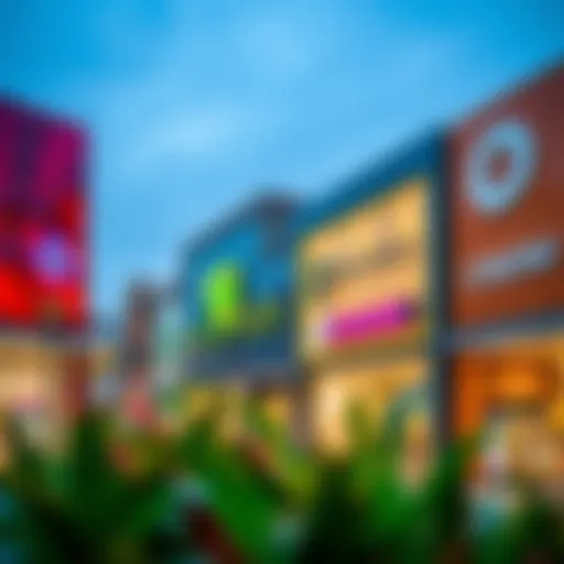 Vibrant storefronts showcasing diverse retail options at Bani Yas Mall