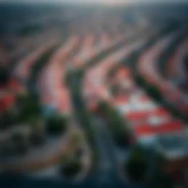 Aerial view of a vibrant Dubai neighborhood