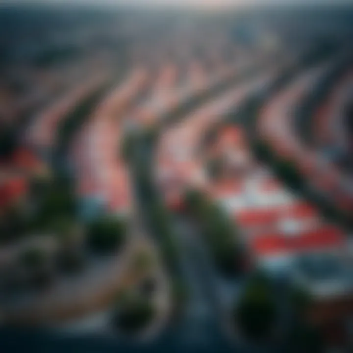 Aerial view of a vibrant Dubai neighborhood