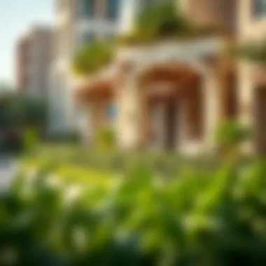 Community spaces and greenery surrounding Binghatti Riverside