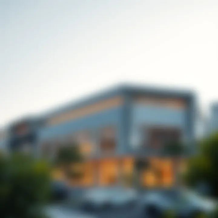 Architectural Marvel of Binghatti Sales Center Stunning exterior view of the Binghatti Sales Center showcasing its modern architecture