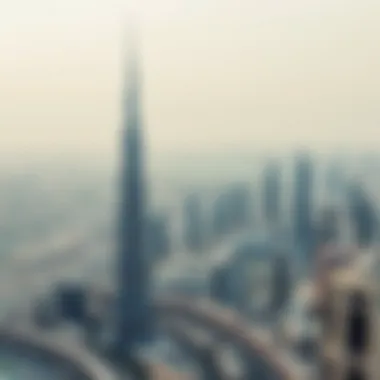 Panoramic view of Dubai showcasing برج الشيخة مريم بنت غانم as a skyline feature