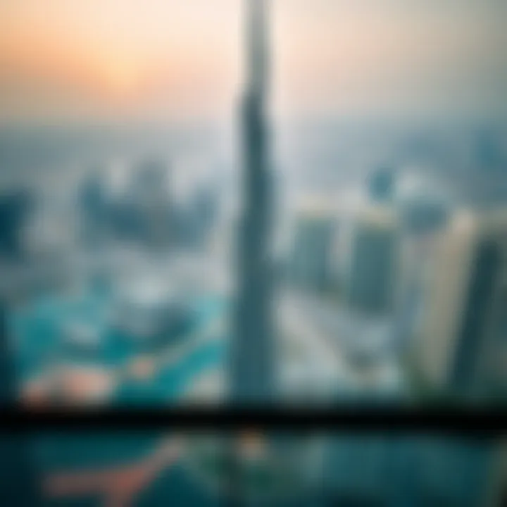Panoramic view from Burj Khalifa balcony