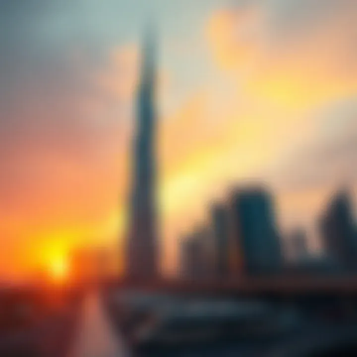 Burj Khalifa at Sunset Spectacular view of the Burj Khalifa at sunset