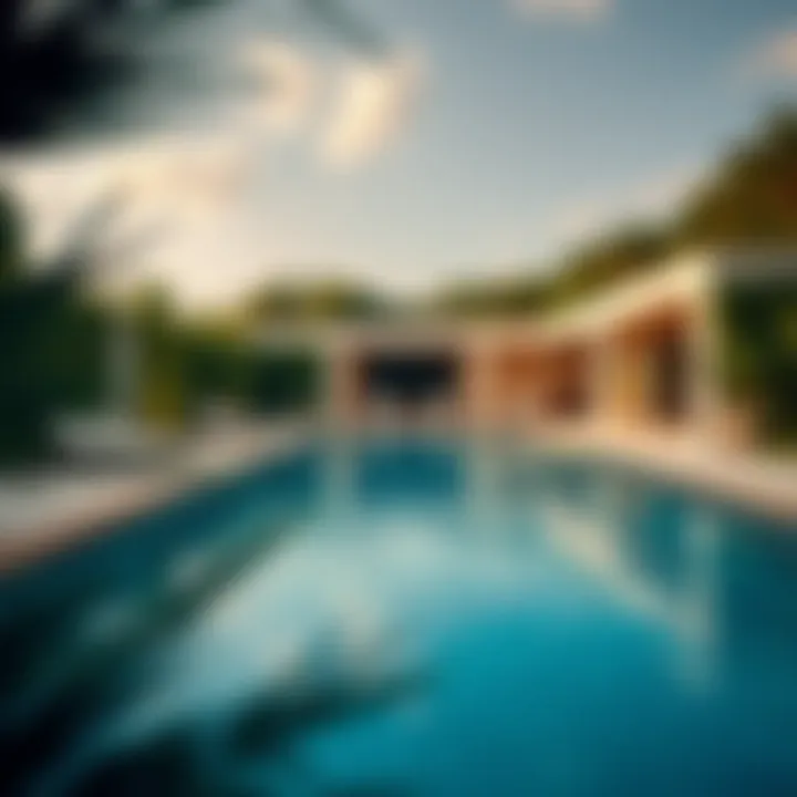 Luxury Poolside Retreat on Bvlgari Island An inviting poolside area on Bvlgari Island, perfect for relaxation and leisure