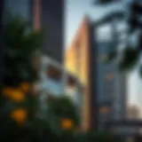 A detailed view of the Ejari Center's exterior showcasing modern architecture