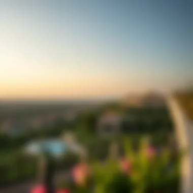 Panoramic view of Dubai Hills Estate showcasing luxury villas and greenery