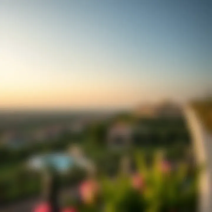 Panoramic view of Dubai Hills Estate showcasing luxury villas and greenery