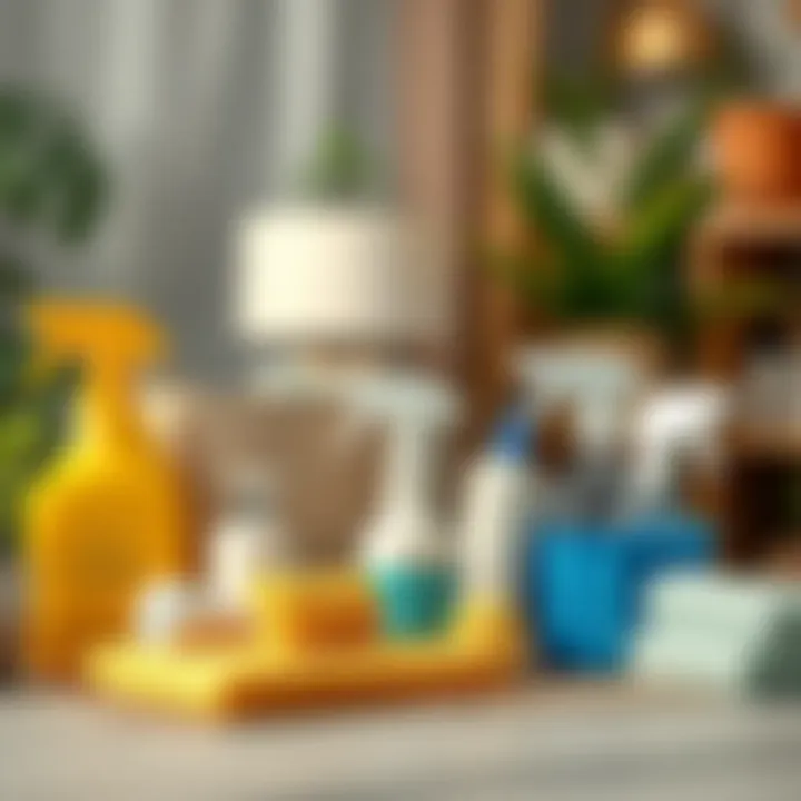 Eco-friendly cleaning supplies arranged aesthetically