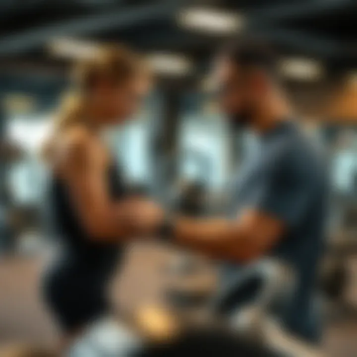 Personalized Training Experience Personal trainer guiding an individual during a workout session in JVC