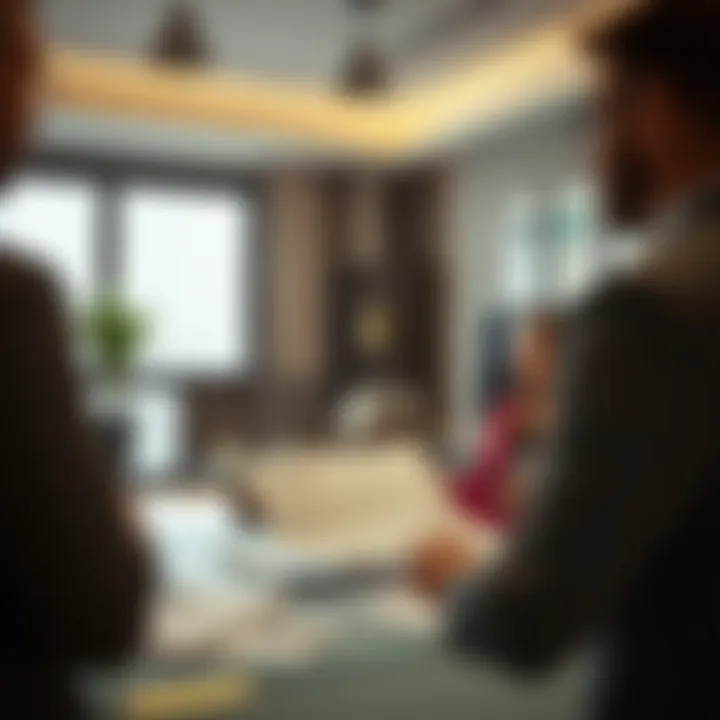 Client discussing moving plans with professionals