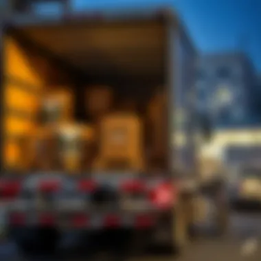 Well-organized moving truck loaded for transport