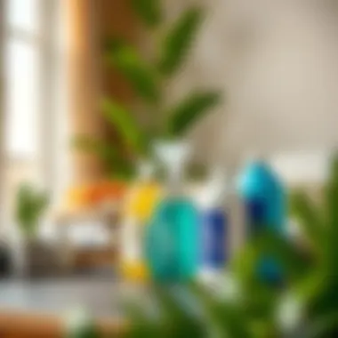 Eco-Friendly Cleaning Solutions Eco-friendly cleaning products arranged neatly on a surface