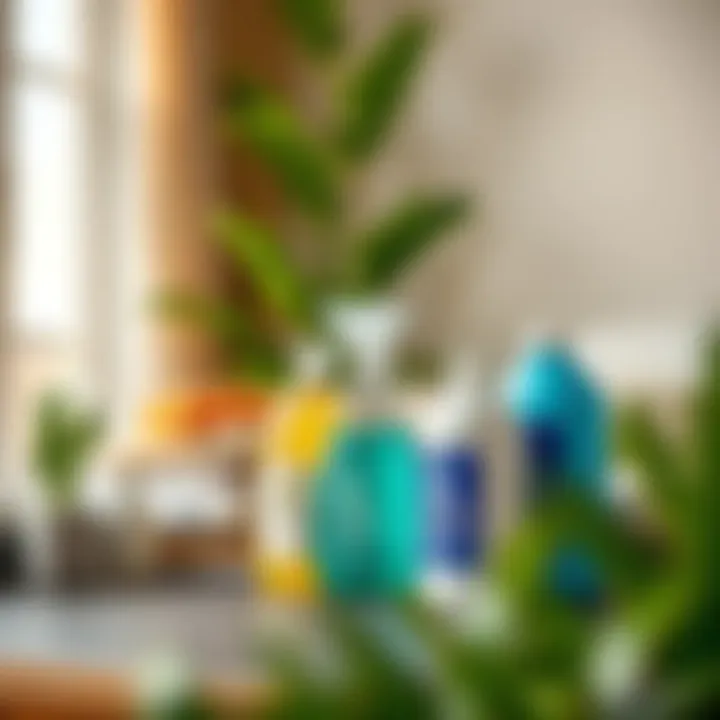 Eco-Friendly Cleaning Solutions Eco-friendly cleaning products arranged neatly on a surface