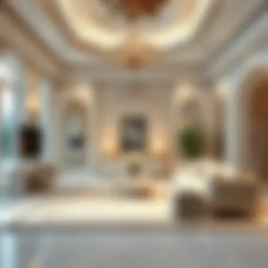 Elegant Villa Interior Luxurious villa interior showcasing pristine cleanliness and elegant decor