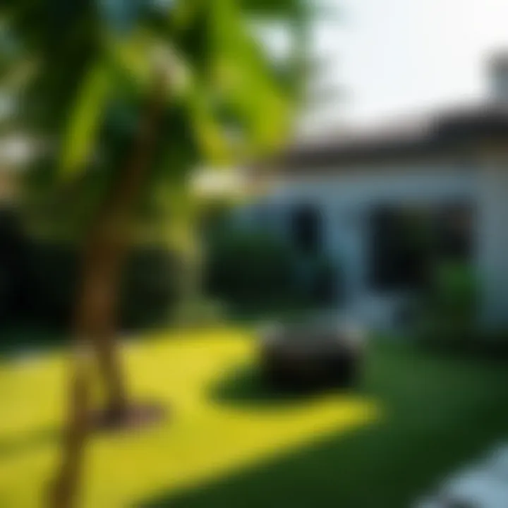 Serene Villa Garden A well-maintained villa garden exuding tranquility and charm