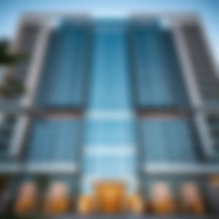 Striking façade of the Al Qubaisi Building showcasing modern architectural design