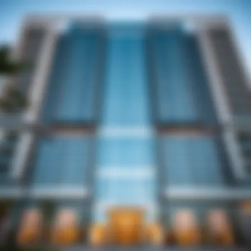 The Stunning Facade of Al Qubaisi Building Striking façade of the Al Qubaisi Building showcasing modern architectural design