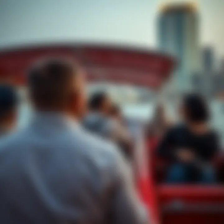 Tourists enjoying a ferry ride on Dubai Creek