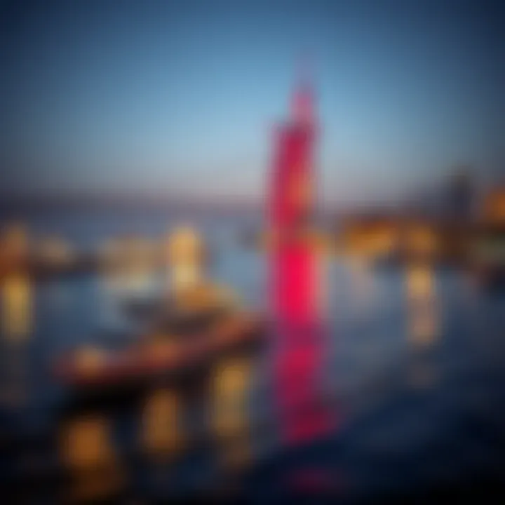 Map showcasing ferry routes in Dubai