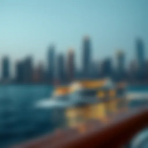 Ferry navigating Dubai's iconic skyline