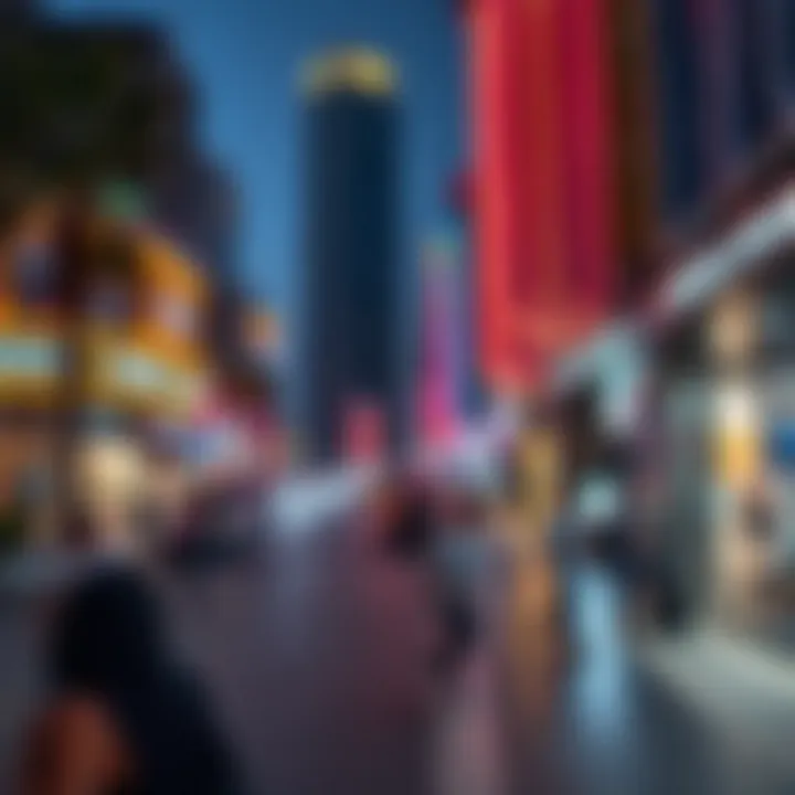 Vibrant real estate market area in Dubai