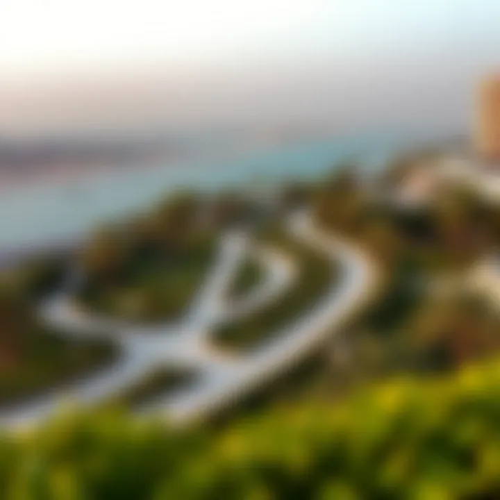 Panoramic View of Corniche Park A panoramic view of Corniche Park showcasing its lush greenery and walking paths.