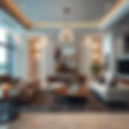 Luxury living room interior of Damac Maison Prive