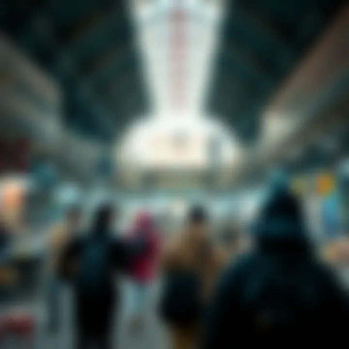 Visitors exploring the bustling market environment