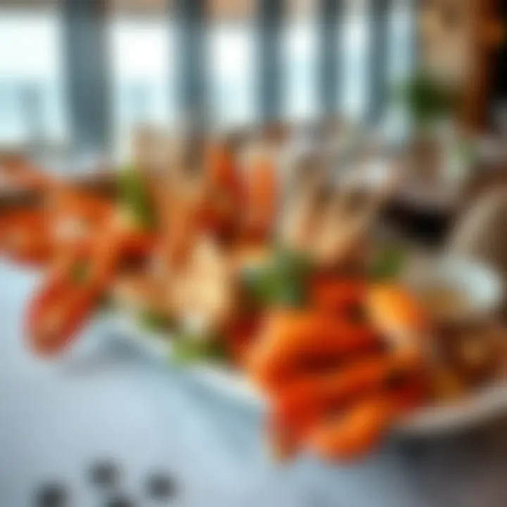 Gastronomic Delight of Fresh Seafood Fresh seafood platter beautifully arranged on a table