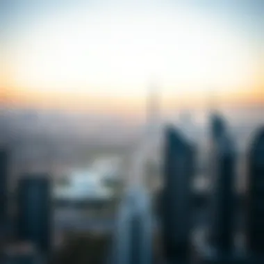 Aerial view of Sharjah and Dubai skyline