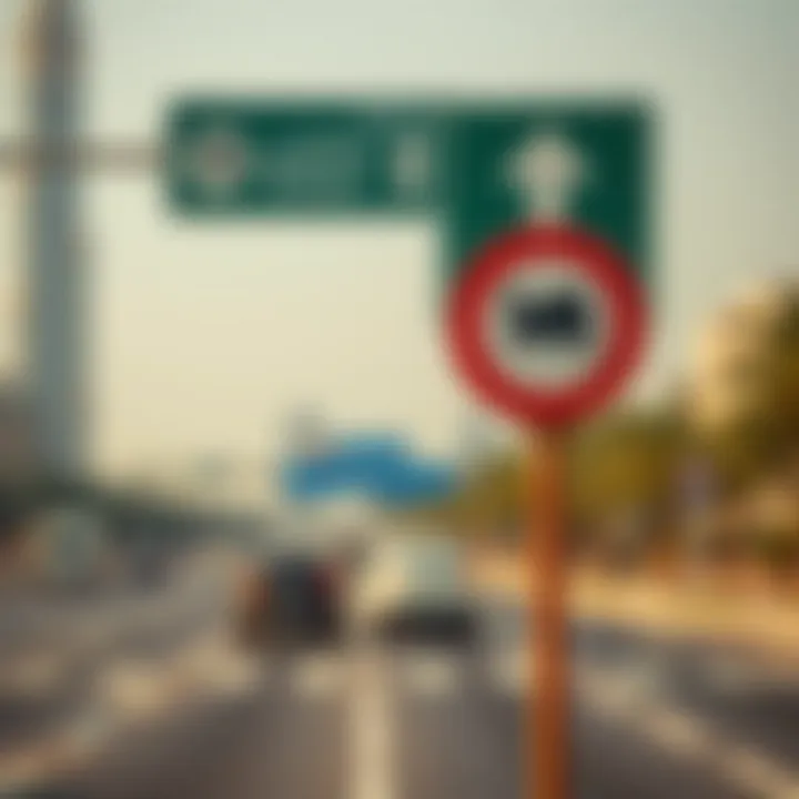 Road signage in Dubai