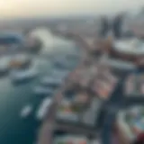 Aerial view of Dubai Creek showcasing the urban landscape